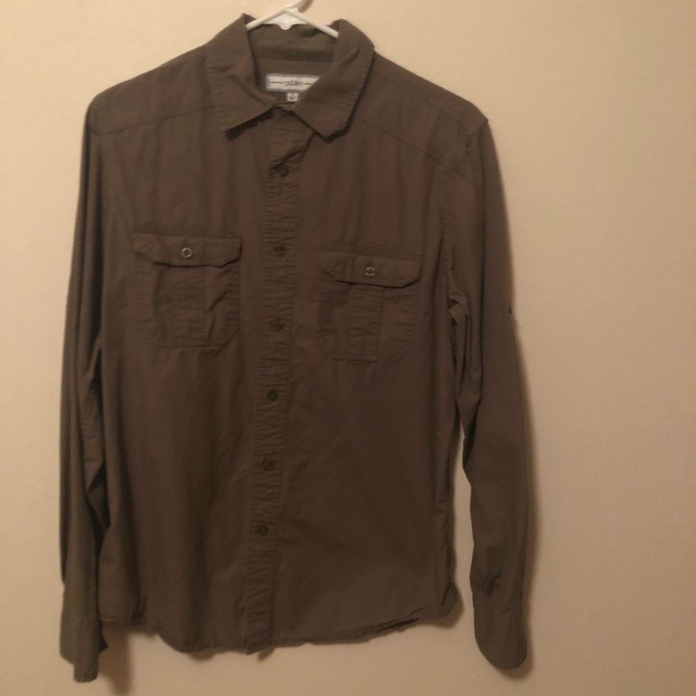 PD&C Brown Casual Button Down Shirt Size S
